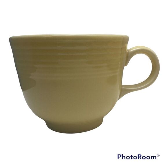 Homer Laughlin Fiesta Ware YELLOW Flat Tea Coffee Cup and Saucer Set Lot - Picture 4 of 11